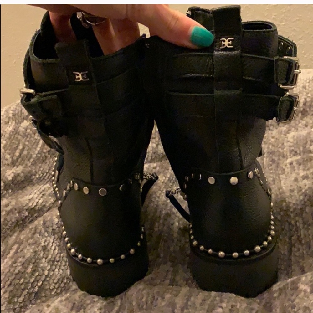 Sam Edelman black combat boots